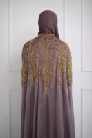 Haniya Embellished Organza Silk Cape Set