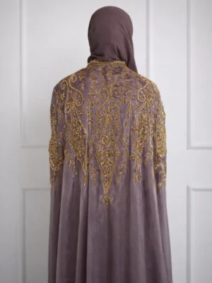 Haniya Embellished Organza Silk Cape Set