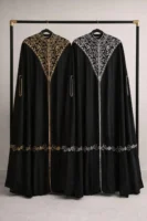 Hana Embellished Chiffon Cape Set - Gold and SIlver