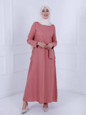 D-  Lenin Dress - dusty Pink