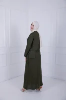 D- Lenin Dress - Olive green