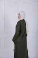 D- Lenin Dress - Olive green