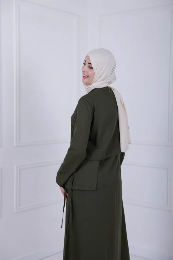 D- Lenin Dress - Olive green