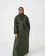 Suede Winter Abaya – 3‑Piece Warm Modest Set for Women