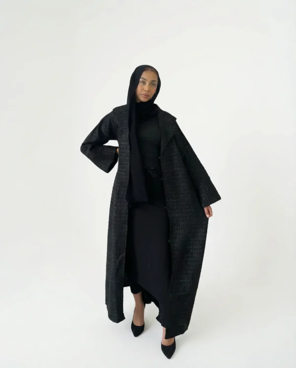 Abaya Winter Coat – Thick Button‑Front Modest Outerwear