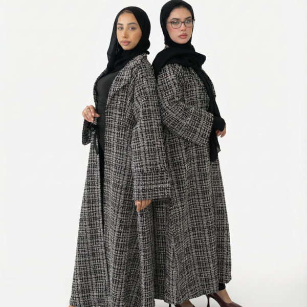 Abaya Winter Coat – Thick Button‑Front Modest Outerwear