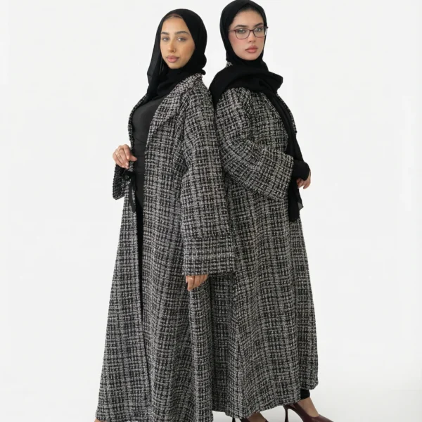 Abaya Winter Coat – Thick Button‑Front Modest Outerwear