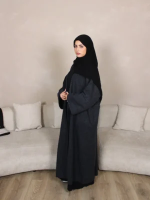 Blended Navy Abaya Coat