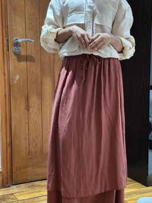 Double Tiered Linen Skirt