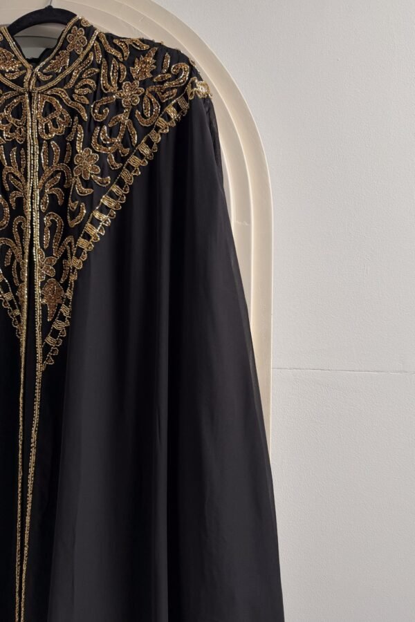 Hana Embellished Chiffon Cape Set - Gold and SIlver