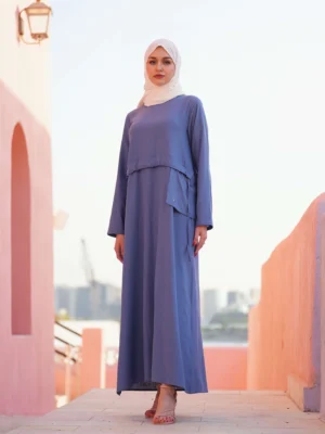 D- Lenin Dress - Blue