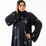 Button Abaya with Bow Detail – 2‑Piece Modest Set