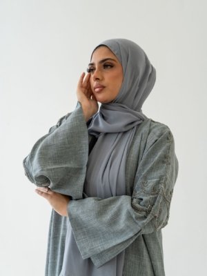Hand-Embroidered Abaya Set 4-Piece | Classic Modest Wear UK