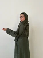 Suede Winter Abaya – 3‑Piece Warm Modest Set for Women