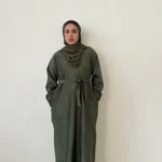 Suede Winter Abaya – 3‑Piece Warm Modest Set for Women