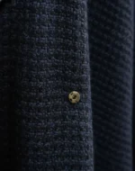 Tweed Button-Front Abaya Coat with Belt & Matching Hijab