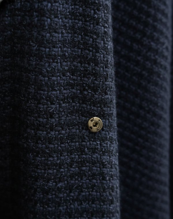 Tweed Button-Front Abaya Coat with Belt & Matching Hijab