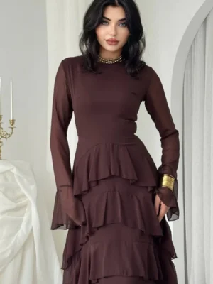 Elara Cascading Ruffle Gown