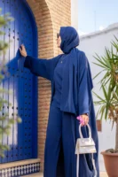 Elegant Modest Abaya Set - Blue
