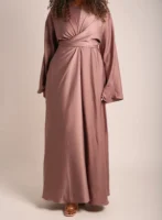 Mink Satin Wrap Abaya