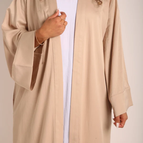Beige Crinkle Open Abaya (non refundable)