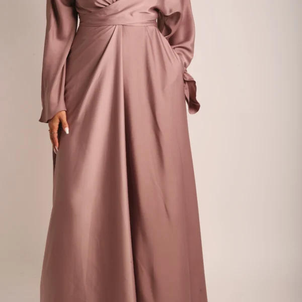 Mink Satin Wrap Abaya