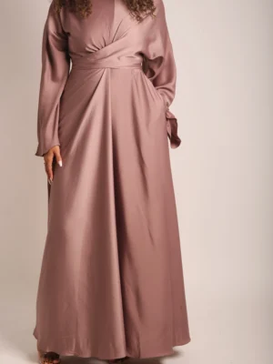 Mink Satin Wrap Abaya