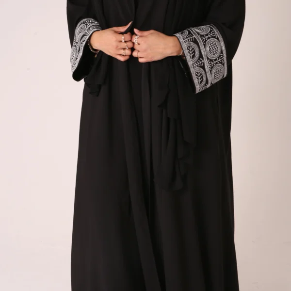 Black Aztec Open Abaya