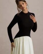 Benedetta Black & Cream Maxi Dress