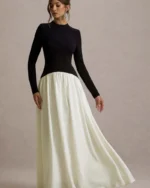 Benedetta Black & Cream Maxi Dress
