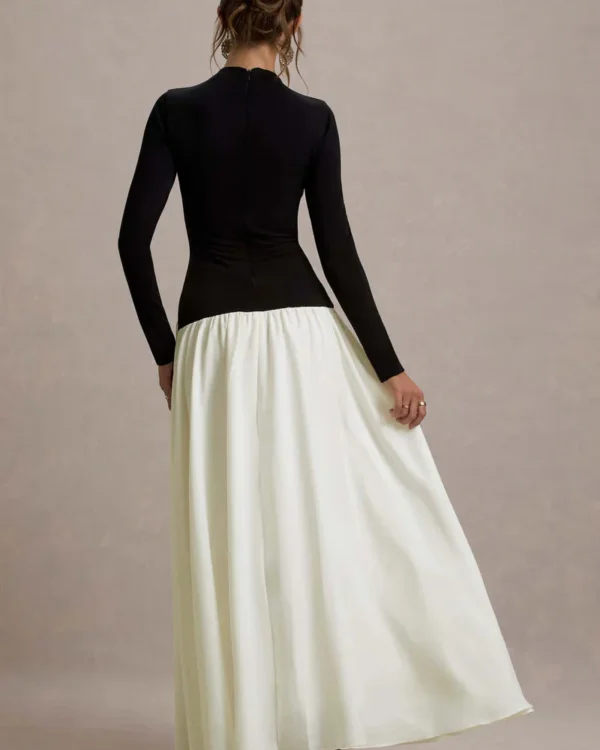 Benedetta Black & Cream Maxi Dress