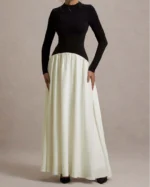 Benedetta Black & Cream Maxi Dress
