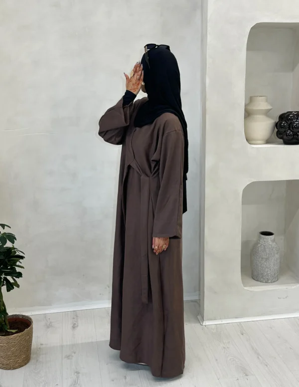 Chocolate Brown Suede abaya