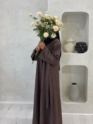 Chocolate Brown Suede abaya