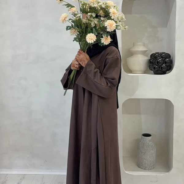 Chocolate Brown Suede abaya