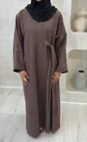 Chocolate Brown Suede abaya