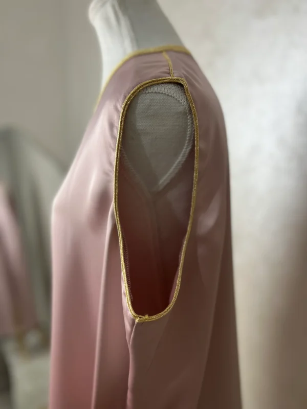 Aa Kimono et Kmis en Soie -Rose poudré
