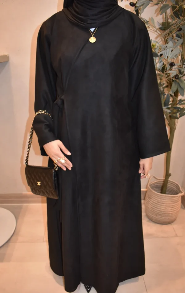Black Suede abaya