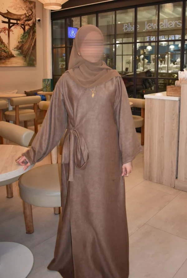 Brown Suede abaya
