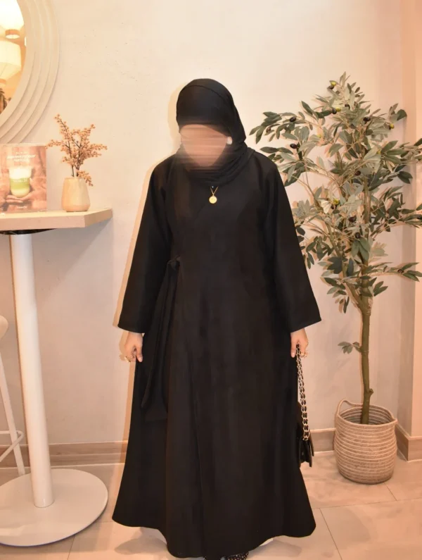 Black Suede abaya