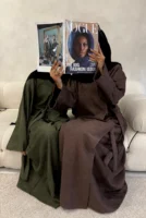 Chocolate Brown Suede abaya