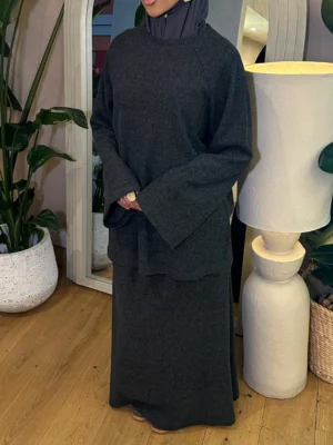 Corduroy Two Piece Set – Dark Grey