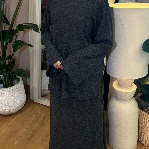 Corduroy Two Piece Set – Dark Grey