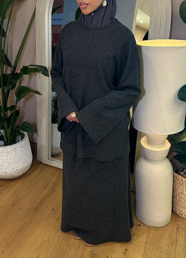 Corduroy Two Piece Set – Dark Grey