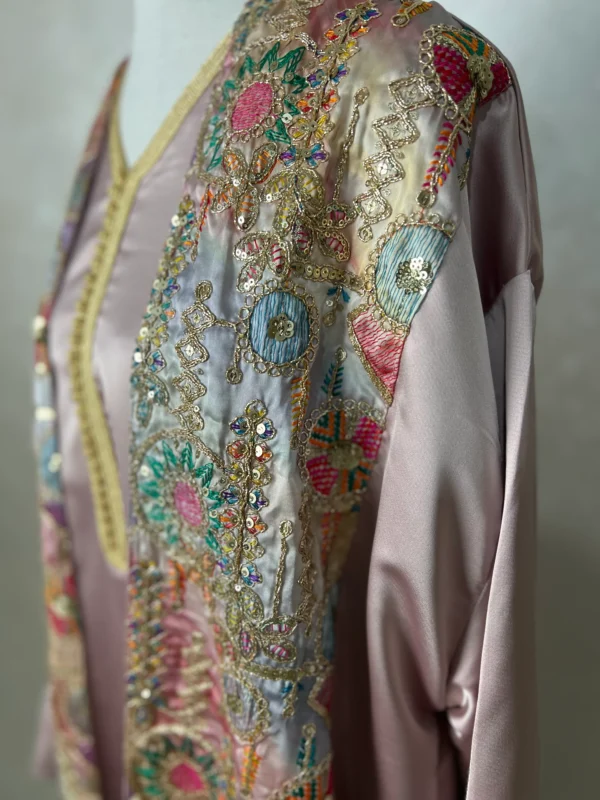 Aa Kimono et Kmis en Soie -Rose poudré