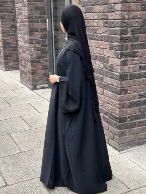 Black Crepe Nursing-Friendly Abaya with Zip