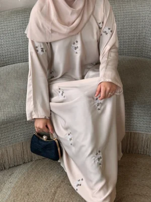 Floral Nude Abaya