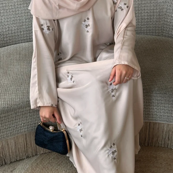 Floral Nude Abaya