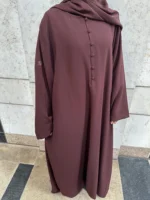 Brown Button abaya