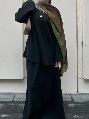 Corduroy Two Piece Set – Black